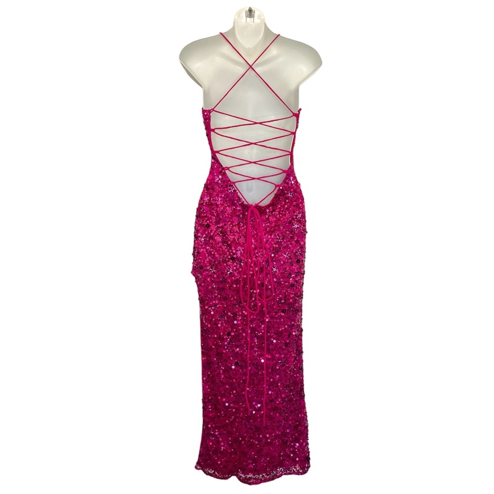 Mac Duggal Pink Sequin Maxi Dress - Picture 5 of 16